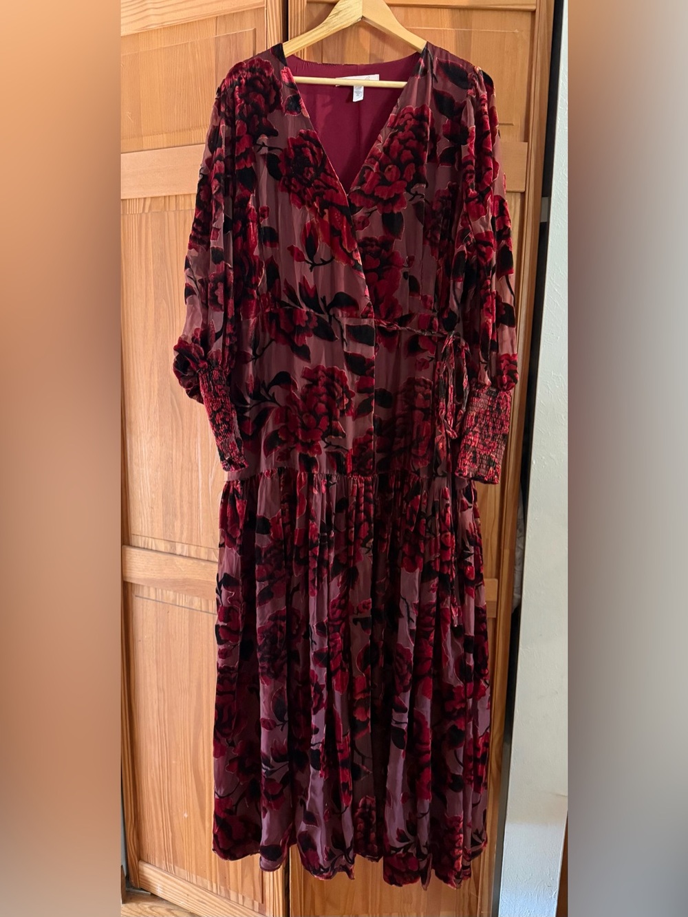 Hutch Floral Velvet Wrap Dress